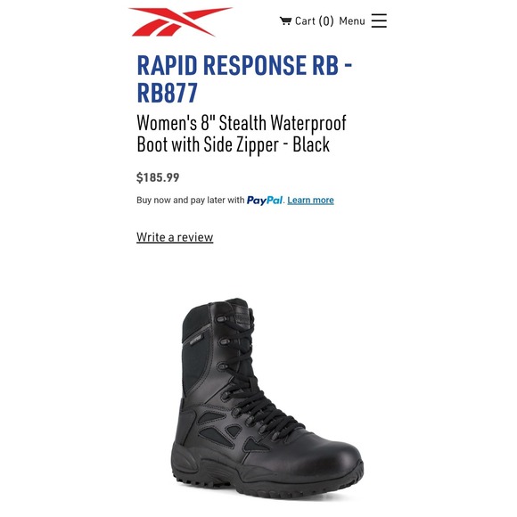 Reebok Other - Reebok Rapid Response RB RB8877 Mens 8.5 Waterproof Tactical Side Zip BootsBlack